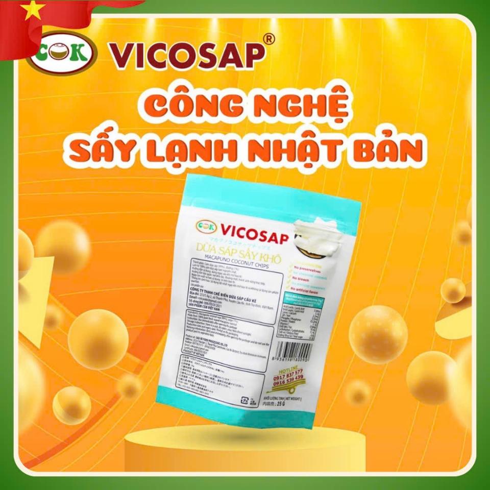 Dừa sáp sấy khô giòn tan VICOSAP 25g-duoc-ban-tai-HELLO TROPICAL VIETNAM