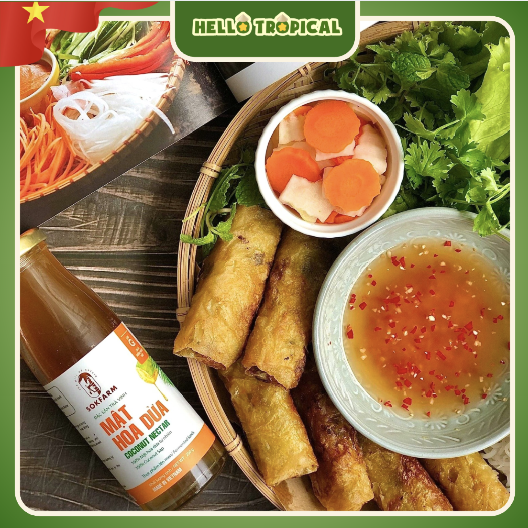 Mật hoa dừa cô đặc hữu cơ SOKFARM chính gốc Trà Vinh (Chai thủy tinh 250g)-duoc-ban-tai-HELLO TROPICAL VIETNAM
