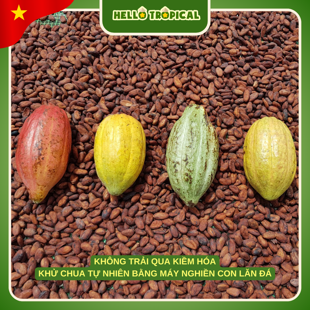 Bột cacao nguyên chất siêu hòa tan pha chế làm bánh CACAOMEKONG Trà Vinh (Gói tiết kiệm 400g)-duoc-ban-tai-HELLO TROPICAL VIETNAM