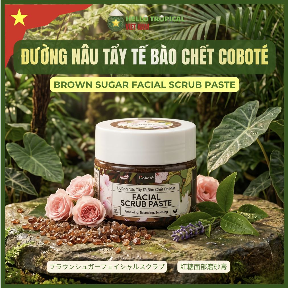 Đường nâu tẩy tế bào chết da mặt COBOTÉ ( Hủ 65g )-duoc-ban-tai-HELLO TROPICAL VIETNAM