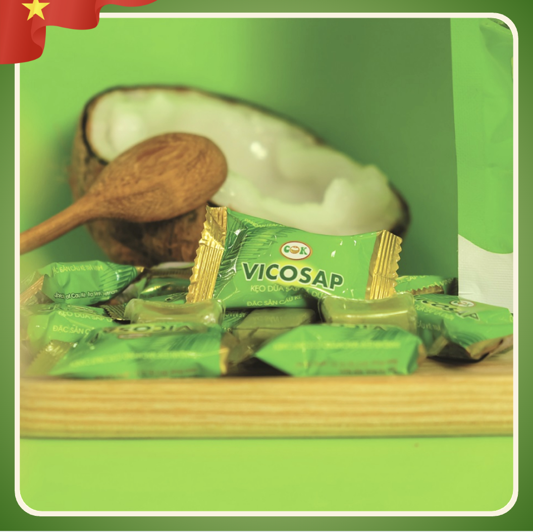 Kẹo dừa sáp lá dứa VICOSAP (Gói 100g)-duoc-ban-tai-HELLO TROPICAL VIETNAM