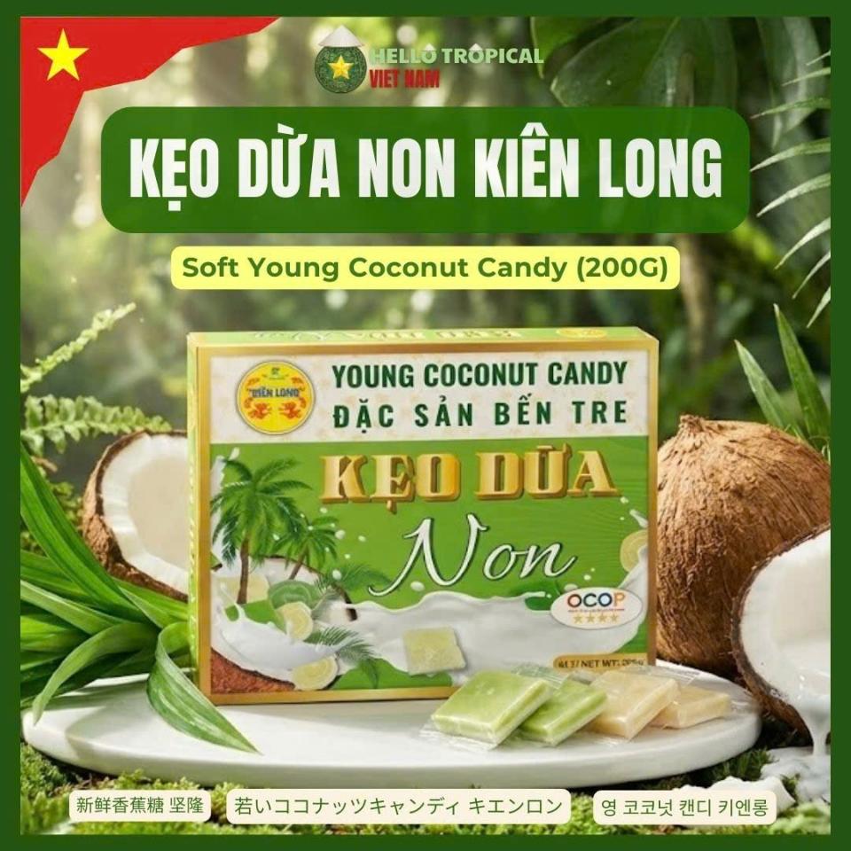 Kẹo Dừa Non Kiên Long Vị Dừa Truyền Thống ( 200g ) -duoc-ban-tai-HELLO TROPICAL VIETNAM