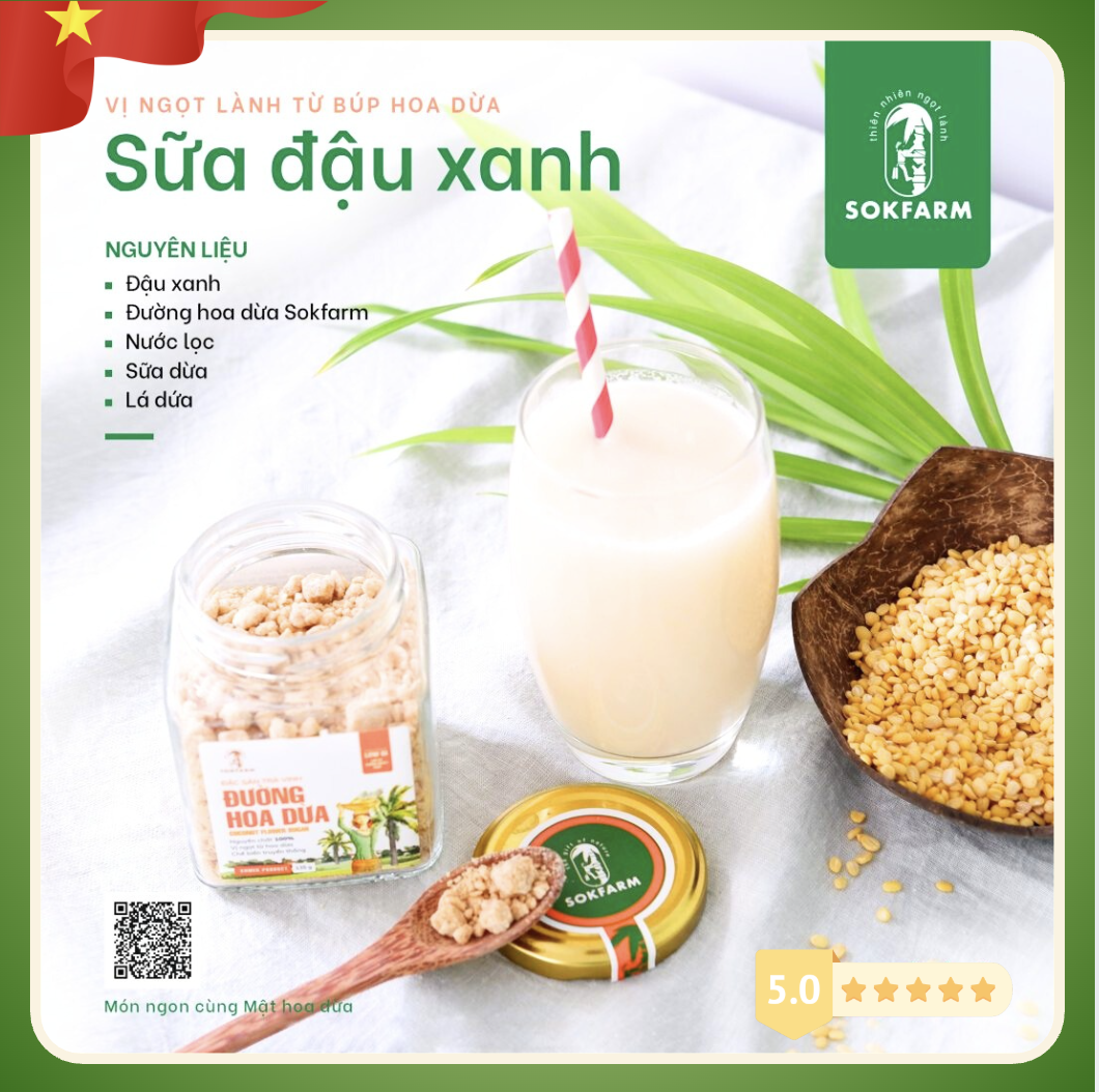 Đường hoa dừa hữu cơ SOKFARM cho bé chính gốc Trà Vinh (Bịch 300g)-duoc-ban-tai-HELLO TROPICAL VIETNAM