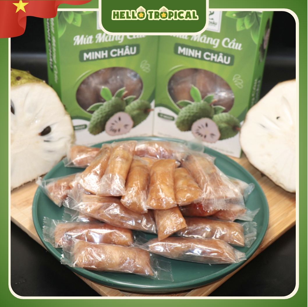 Mứt mãng cầu xiêm sấy dẻo ít ngọt MINH CHÂU (Hộp 250g)-duoc-ban-tai-HELLO TROPICAL VIETNAM