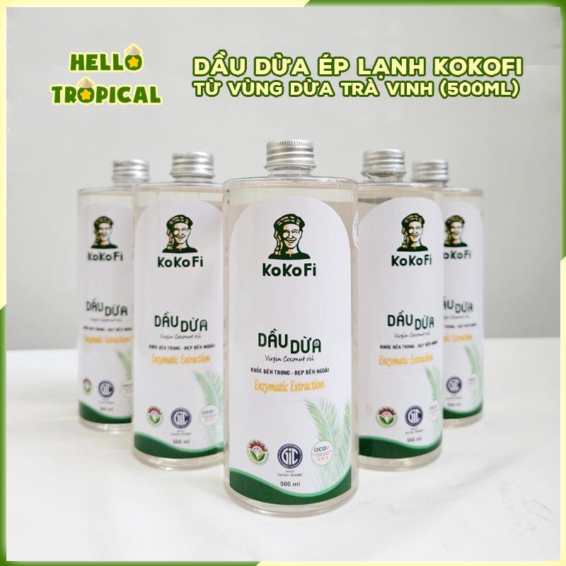 Dầu dừa ép lạnh tinh khiết dưỡng tóc dưỡng da có thể uống KOKOFI từ vùng dừa Trà Vinh (chai chiết tiết kiệm 500ml)-duoc-ban-tai-HELLO TROPICAL VIETNAM
