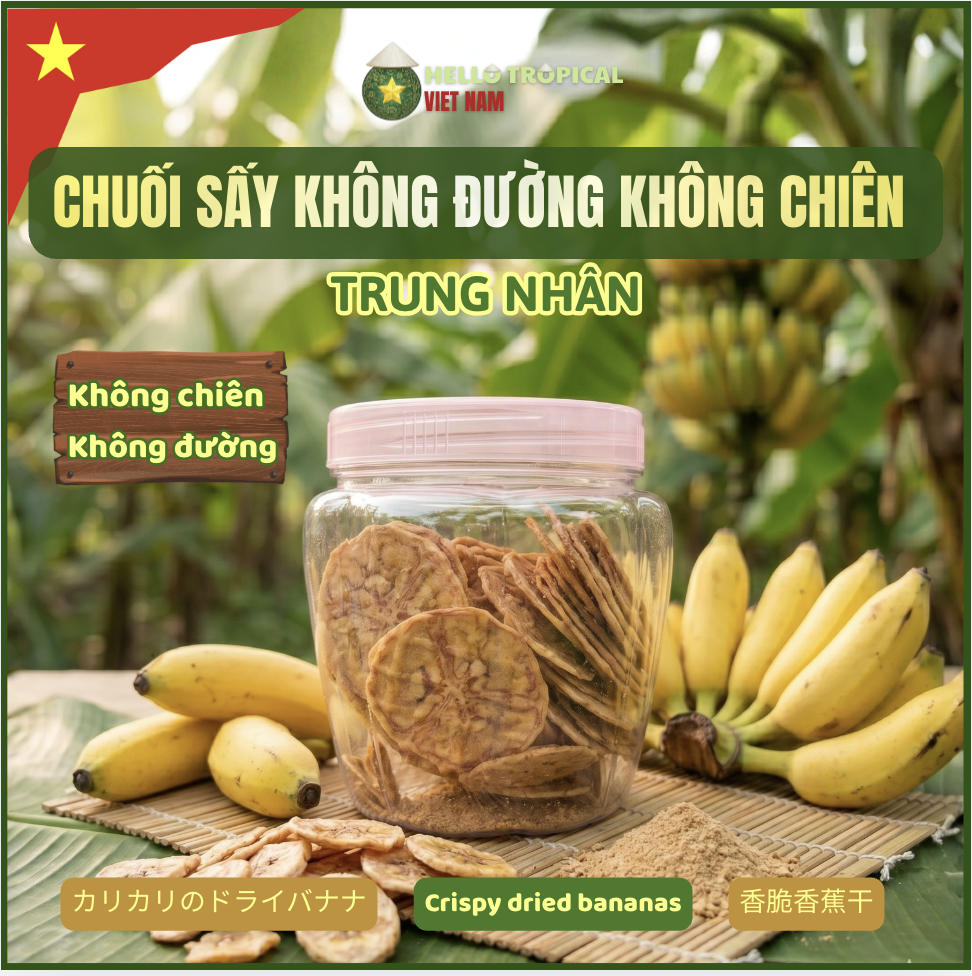 Chuối Sấy Giòn TRUNG NHÂN ( dùng thử 40g ) -duoc-ban-tai-HELLO TROPICAL VIETNAM