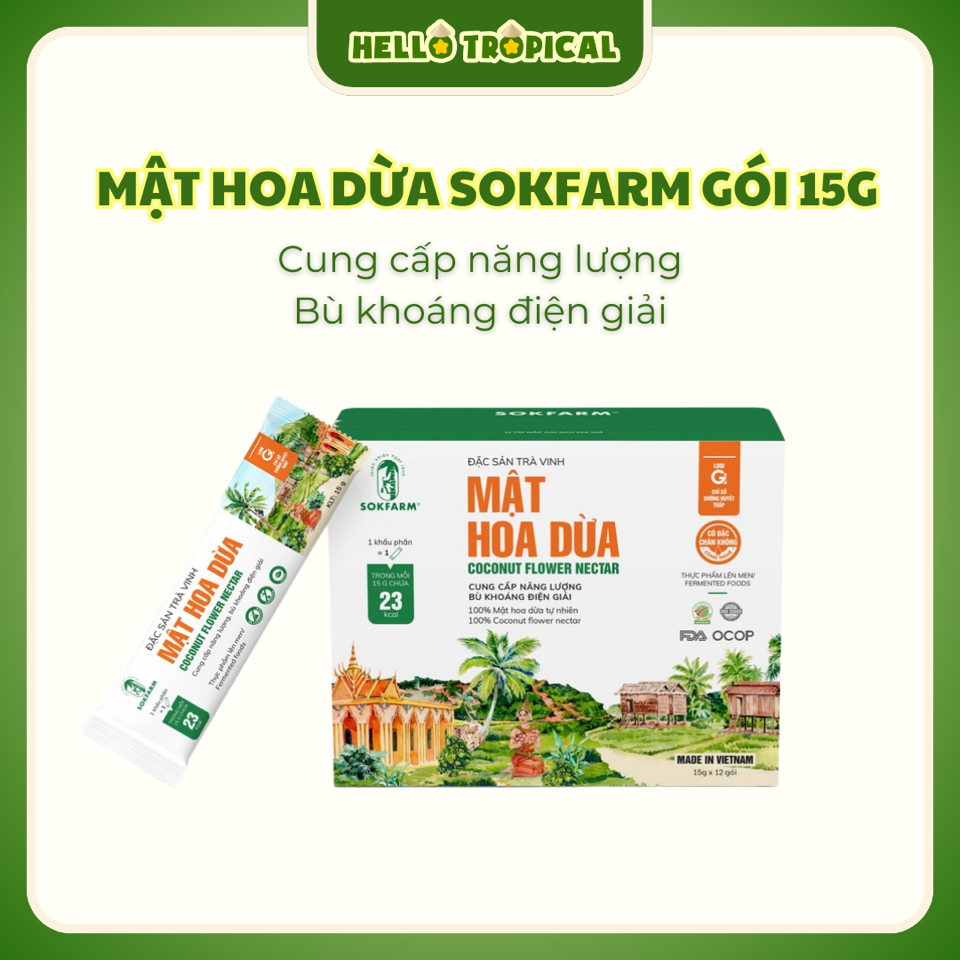 Mật hoa dừa cô đặc SOKFARM (12 gói)-duoc-ban-tai-Hellô Trôpical