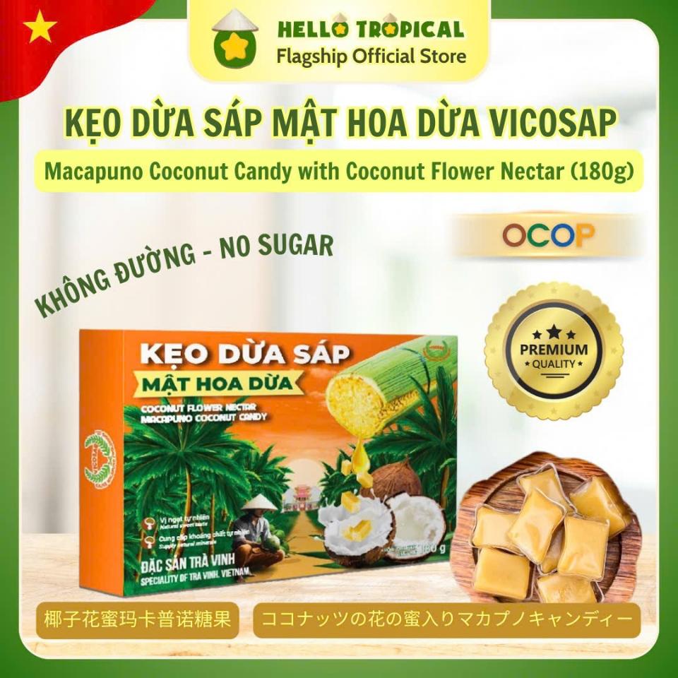 Kẹo dừa sáp mật hoa dừa 180g ( 22viên x 8,2g )-duoc-ban-tai-HELLO TROPICAL VIETNAM