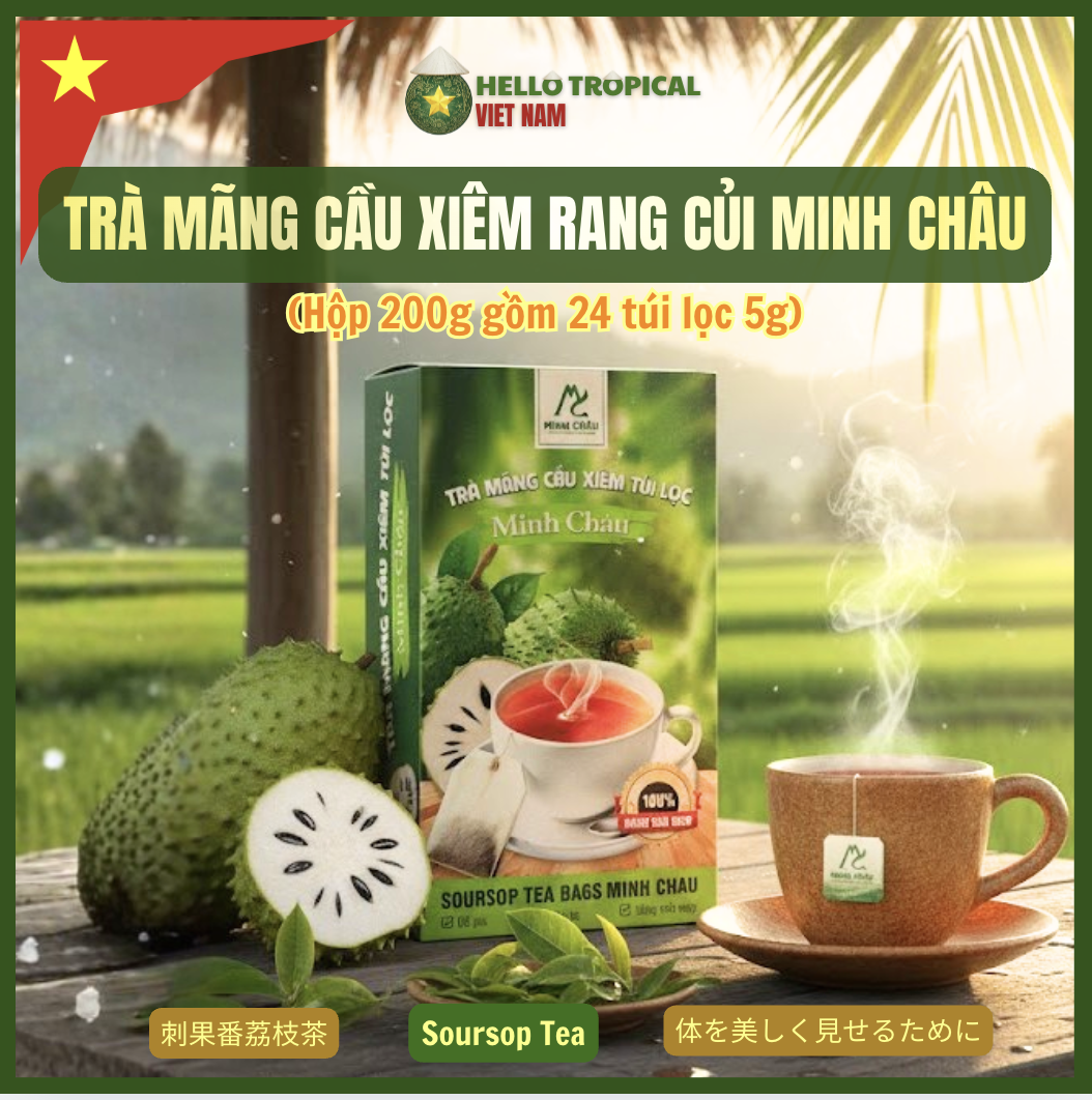 Trà mãng cầu xiêm túi lọc MINH CHÂU ( Hộp 24 túi lọc 5g )-duoc-ban-tai-HELLO TROPICAL VIETNAM
