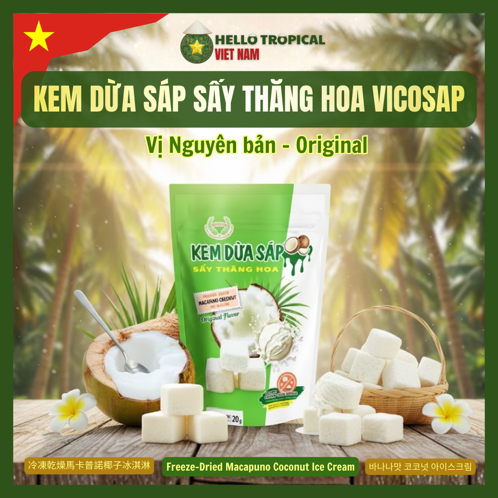 Kem dừa sáp sấy thăng hoa Truyền thống VICOSAP (Gói 20g)-duoc-ban-tai-HELLO TROPICAL VIETNAM