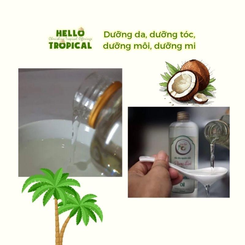 Dầu dừa ép lạnh tinh khiết dưỡng tóc dưỡng da có thể uống KOKOFI từ vùng dừa Trà Vinh (chai chiết tiết kiệm 500ml)-duoc-ban-tai-HELLO TROPICAL VIETNAM