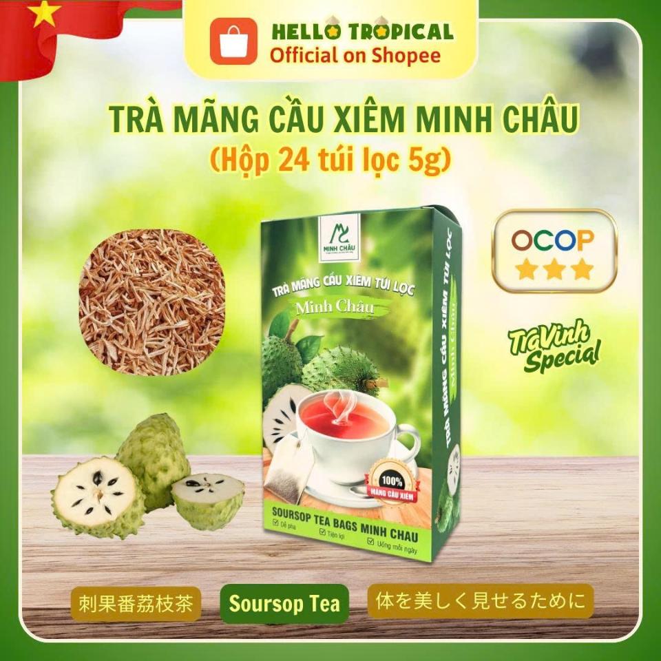 Trà mãng cầu xiêm túi lọc Minh Châu ( Hộp 24 túi lọc 5g )-duoc-ban-tai-HELLO TROPICAL VIETNAM
