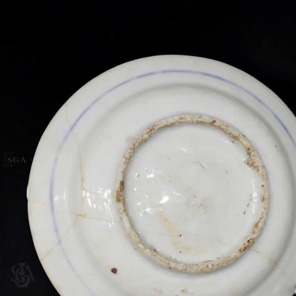 BLUE-AND-WHITE BIRD & FLORAL DISH – MINH DYNASTY-duoc-ban-tai-SAIGON GALLERY ART
