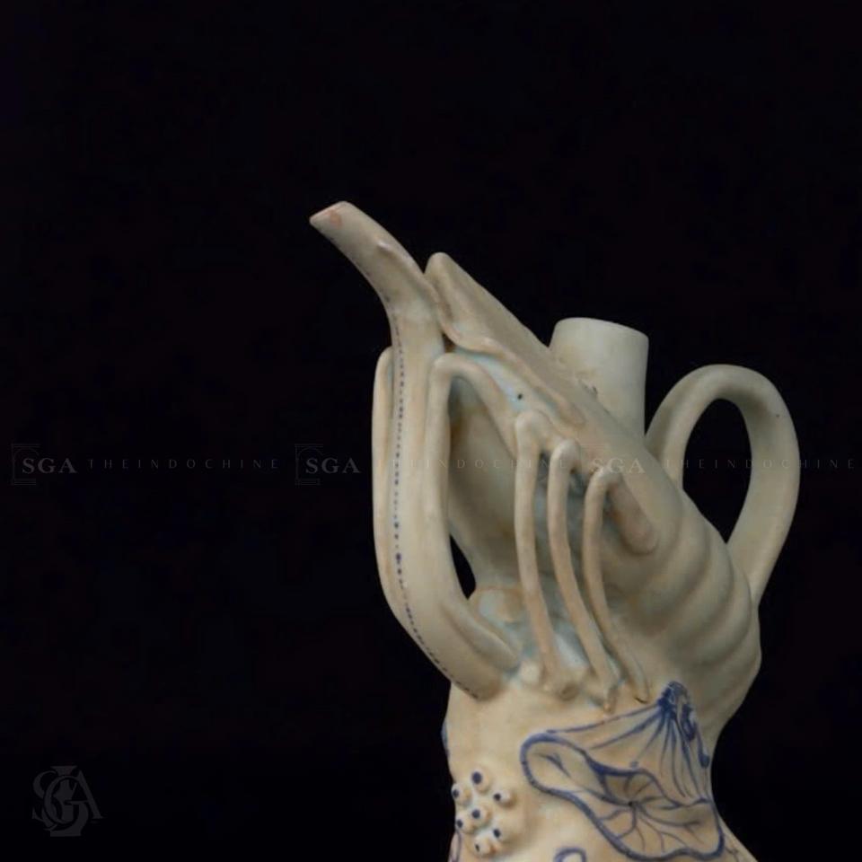 Ấm rượu tôm gốm nhà Lý-duoc-ban-tai-SAIGON GALLERY ART