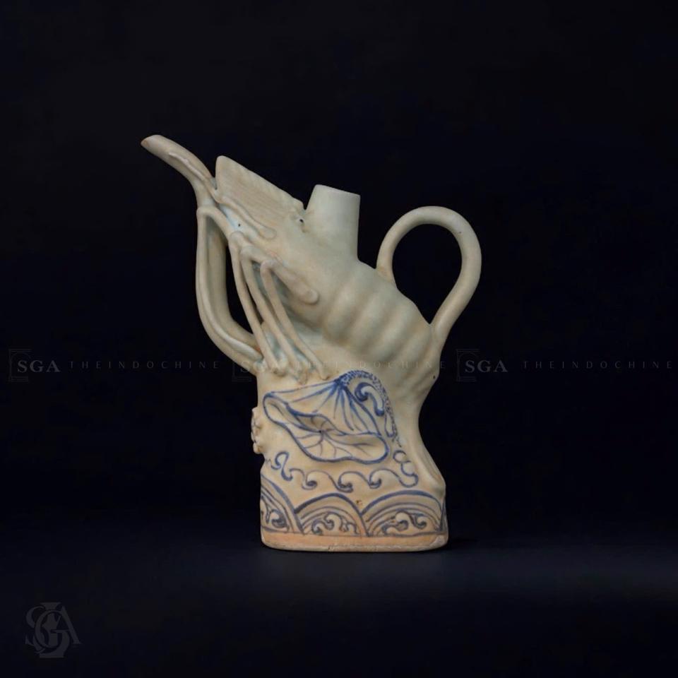 Ấm rượu tôm gốm nhà Lý-duoc-ban-tai-SAIGON GALLERY ART