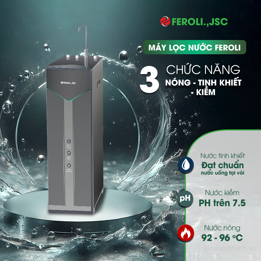Máy lọc nước RO Feroli 3 chế độ Nóng-Kiềm-Tinh khiết-duoc-ban-tai-BẾP ANH ĐỨC.VN