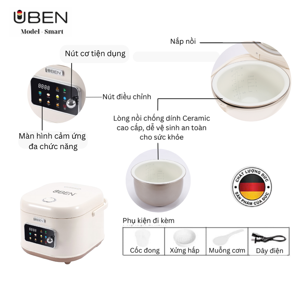 NỒI CƠM ĐIỆN TỬ THÔNG MINH UBEN 1.8L UB0186E-duoc-ban-tai-BẾP ANH ĐỨC.VN