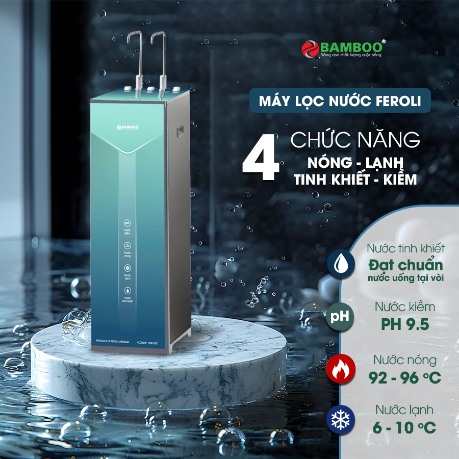 Máy lọc nước RO Bamboo 4 chế độ Nóng-Lạnh-Kiềm-Tinh khiết-duoc-ban-tai-BẾP ANH ĐỨC.VN