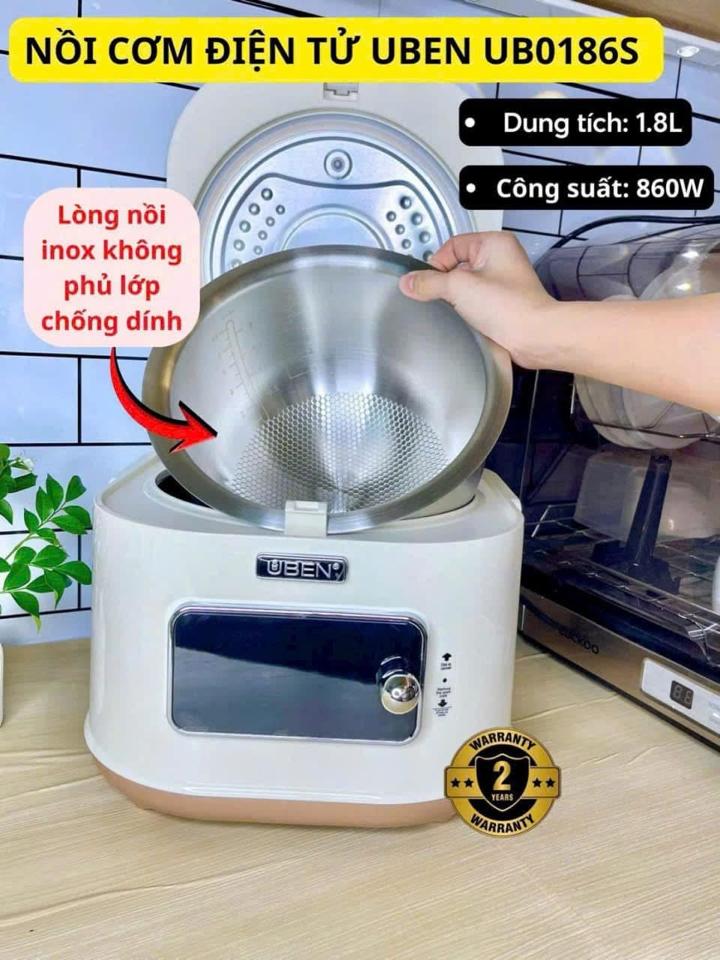 NỒI CƠM ĐIỆN TỬ  THÔNG MINH UBEN 1.8L UB0186S-duoc-ban-tai-BẾP ANH ĐỨC.VN
