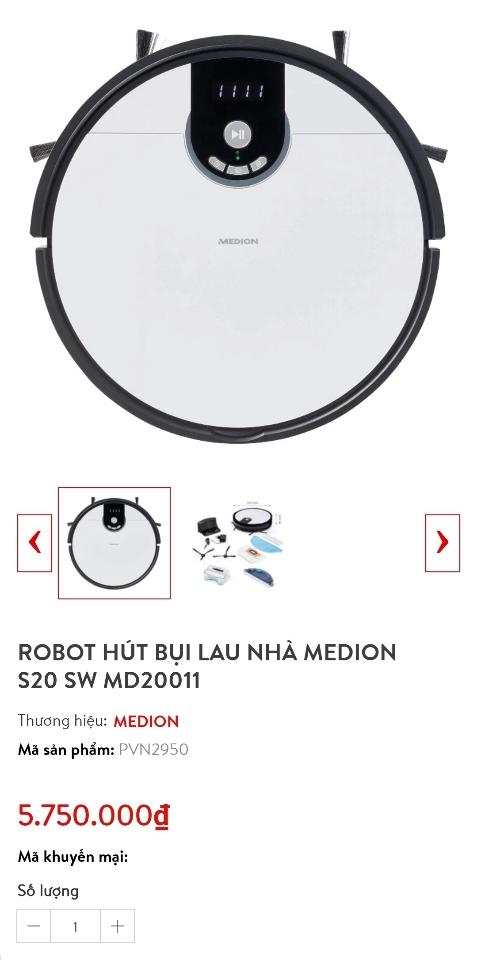 🔻🔻 THANH LÝ ROBOT HÚT BỤI LAU NHÀ MEDION S20 SW MD20011 – GIÁ CHỈ 1TR5 🔻🔻
-duoc-ban-tai-REAL HOME
