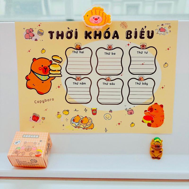 Set 4 THỜI KHÓA BIỂU - style CAPYBARA - MALTESE - CHIIKAWA-duoc-ban-tai-Thứ ngày tháng · Stationery · Space