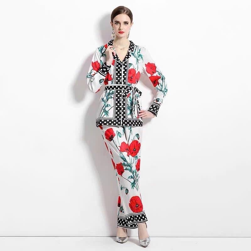 Pajamas lụa hoa đỏ siêu xinh - PJM0087-duoc-ban-tai-Venus Boutique