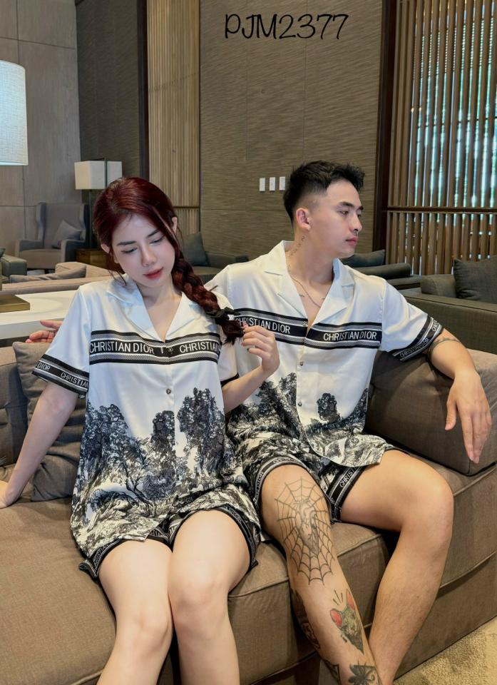 Pajamas đùi mịn lụa Dior - PJM2377 -duoc-ban-tai-BlvckNo - Đồ ngủ cao cấp có sẵn