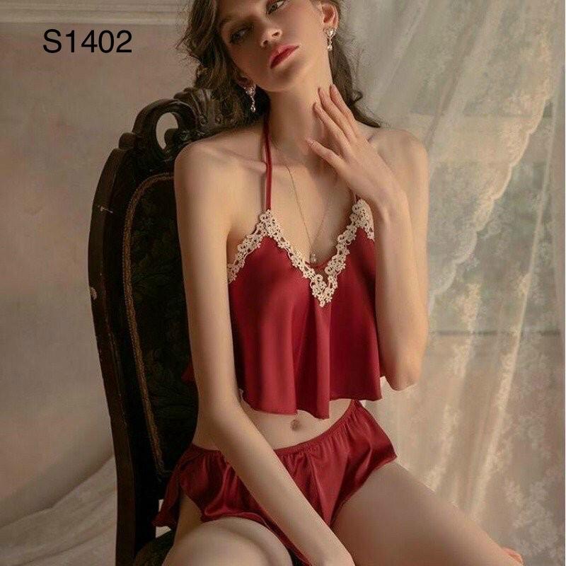 Set đùi lụa phối ren sexy - S1402-duoc-ban-tai-BlvckNo - Đồ ngủ cao cấp có sẵn