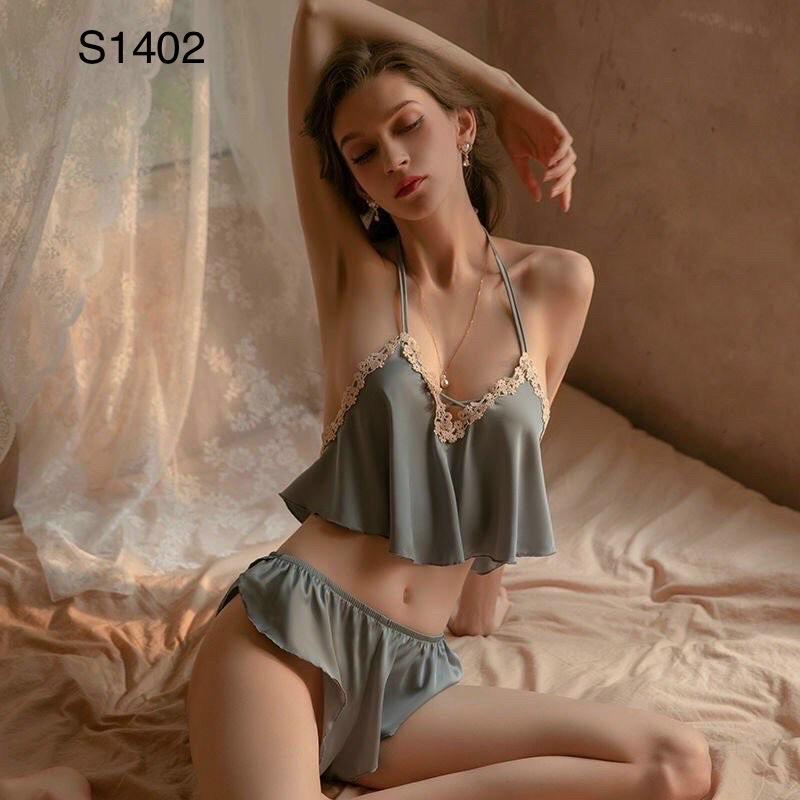 Set đùi lụa phối ren sexy - S1402-duoc-ban-tai-BlvckNo - Đồ ngủ cao cấp có sẵn