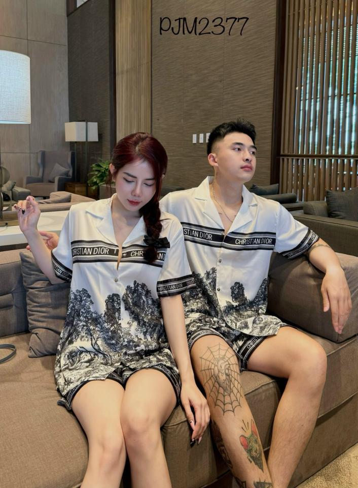 Pajamas đùi mịn lụa Dior - PJM2377 -duoc-ban-tai-BlvckNo - Đồ ngủ cao cấp có sẵn