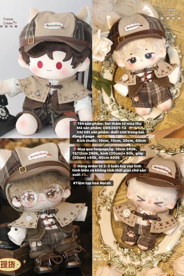 【OD01-13】Set thám tử mùa thu TrippleCream dành cho doll 10cm, 15cm, 20cm, 40cm -duoc-ban-tai-Tiệm tạp hoá Norah