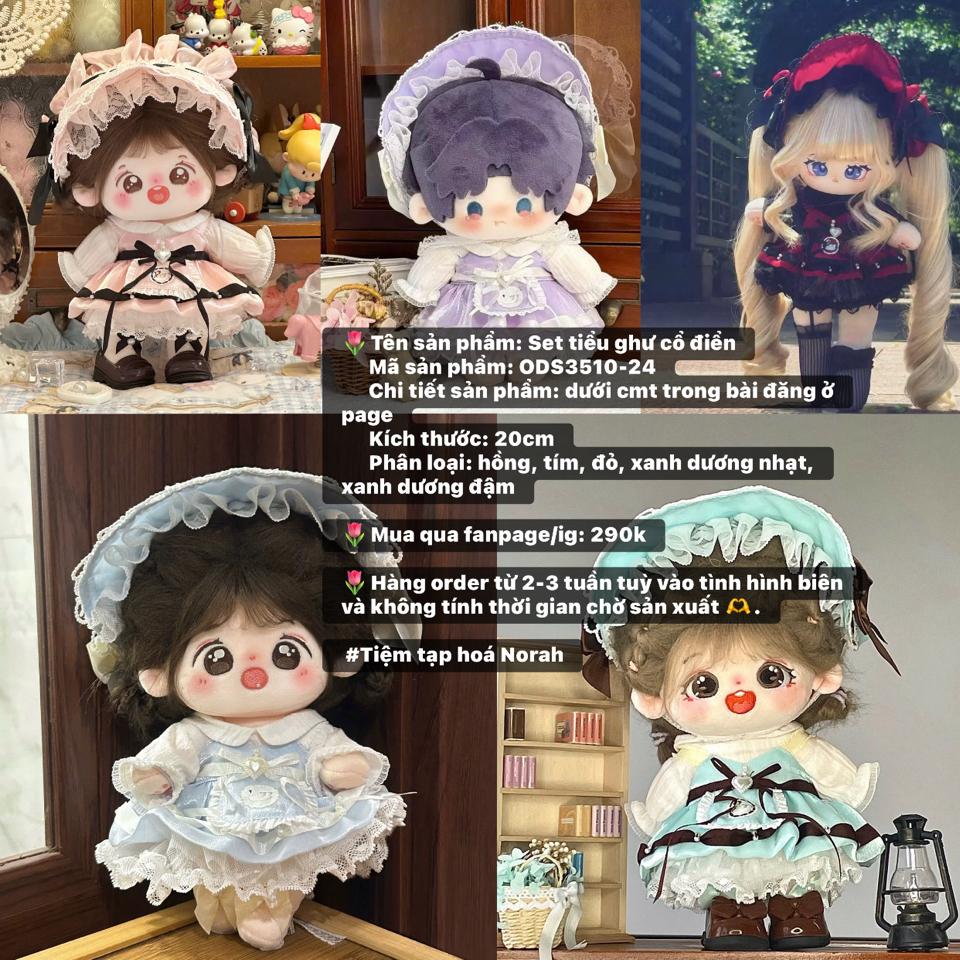 【OD10-24】Set tiểu thư cổ điển 碳酸起泡 co2popo dành cho doll 20cm -duoc-ban-tai-Tiệm tạp hoá Norah