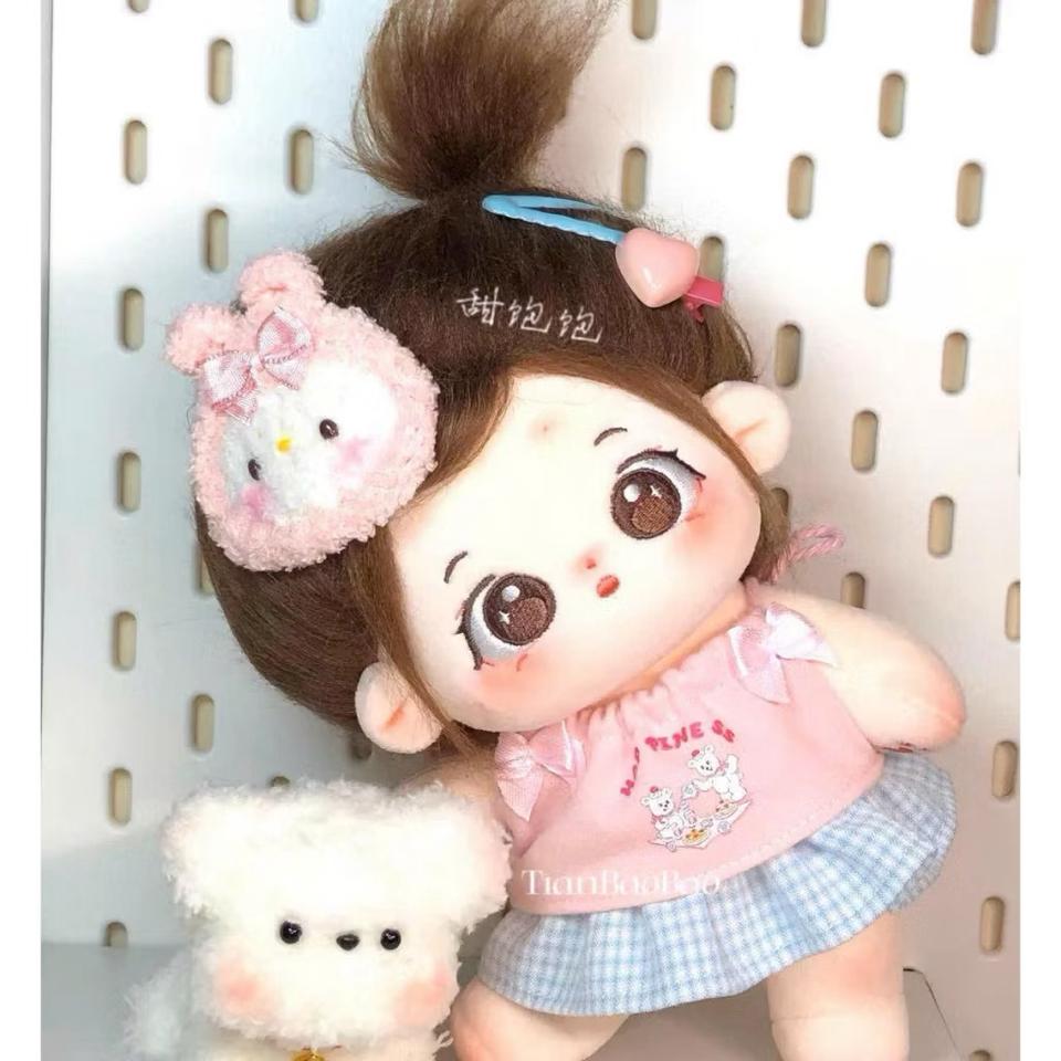【OD230】Set váy sọc caro xanh áo hồng dành cho doll 20cm-duoc-ban-tai-Tiệm tạp hoá Norah