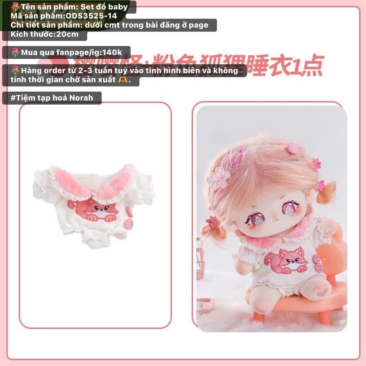 【ODS3525-14】Set đồ baby 古力古力 GuliGuli dành cho doll 20cm-duoc-ban-tai-Tiệm tạp hoá Norah
