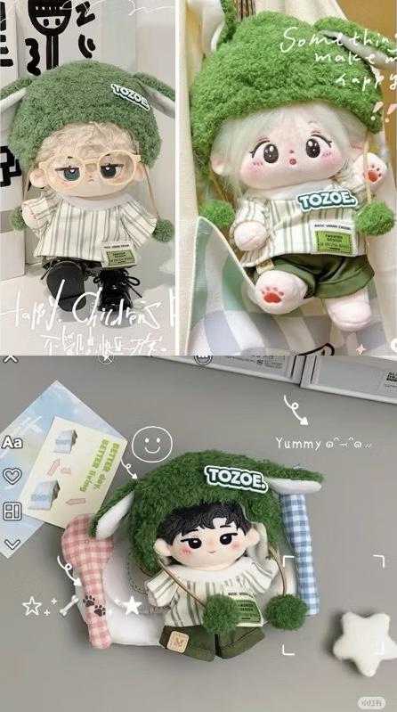 【OD188】 Set xanh lá nón lông dành cho doll 20cm-duoc-ban-tai-Tiệm tạp hoá Norah