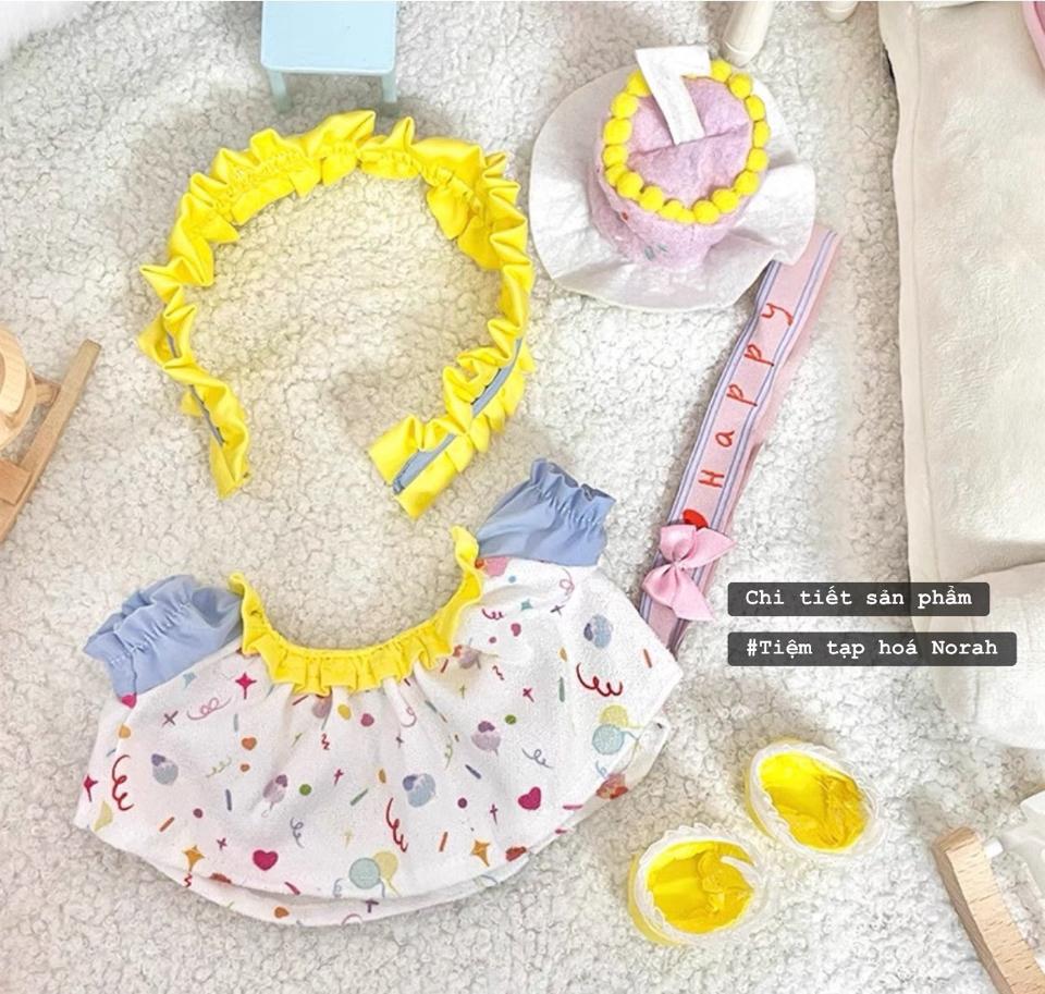 【ODS3507-10】Set váy sinh nhật xanh vàng 熊仔士多 dành cho doll 20cm-duoc-ban-tai-Tiệm tạp hoá Norah