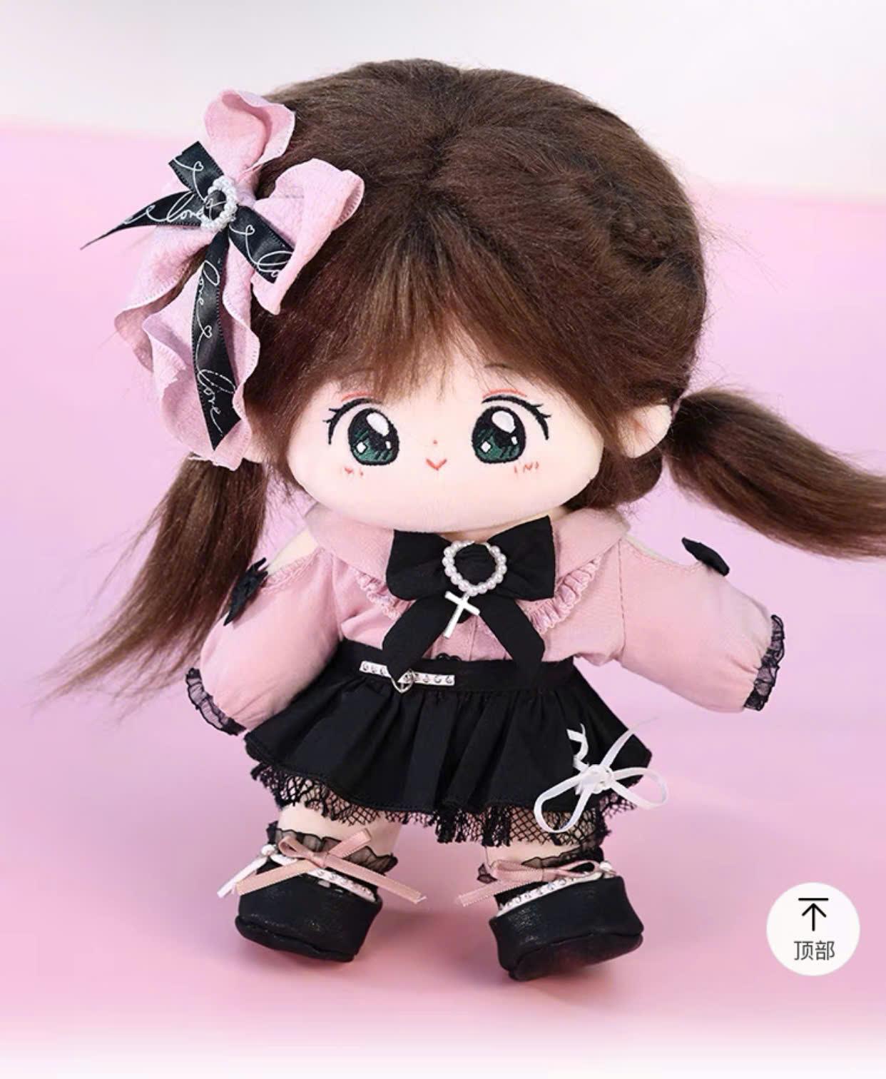 【OD231】 Đầm nơ hồng đen quý tộc dành cho doll 20cm-duoc-ban-tai-Tiệm tạp hoá Norah
