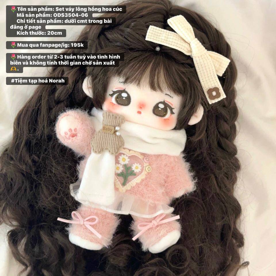 【OD04-06】Set váy lông hồng hoa cúc The’s Carrot dành cho doll 20cm -duoc-ban-tai-Tiệm tạp hoá Norah