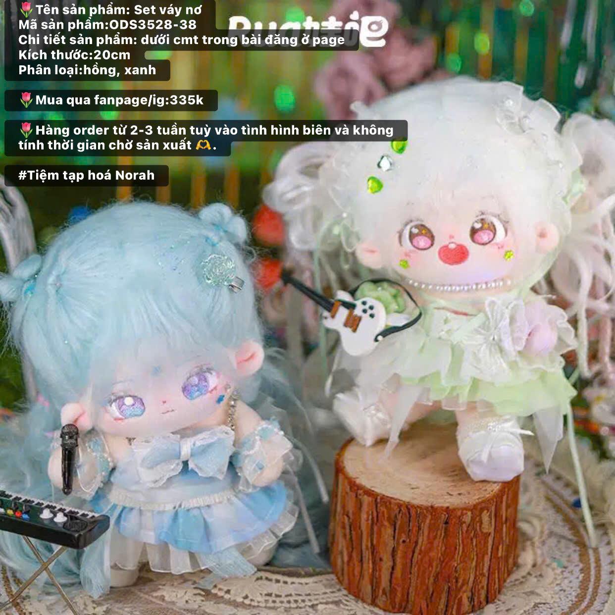【ODS3528-38】Set váy nơ Rua娃吧 dành cho doll 20cm-duoc-ban-tai-Tiệm tạp hoá Norah