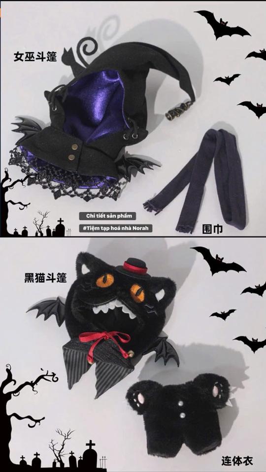 【OD01-89】Set phù thuỷ mèo đen TrippleCream dành cho doll 10cm, 20cm-duoc-ban-tai-Tiệm tạp hoá Norah