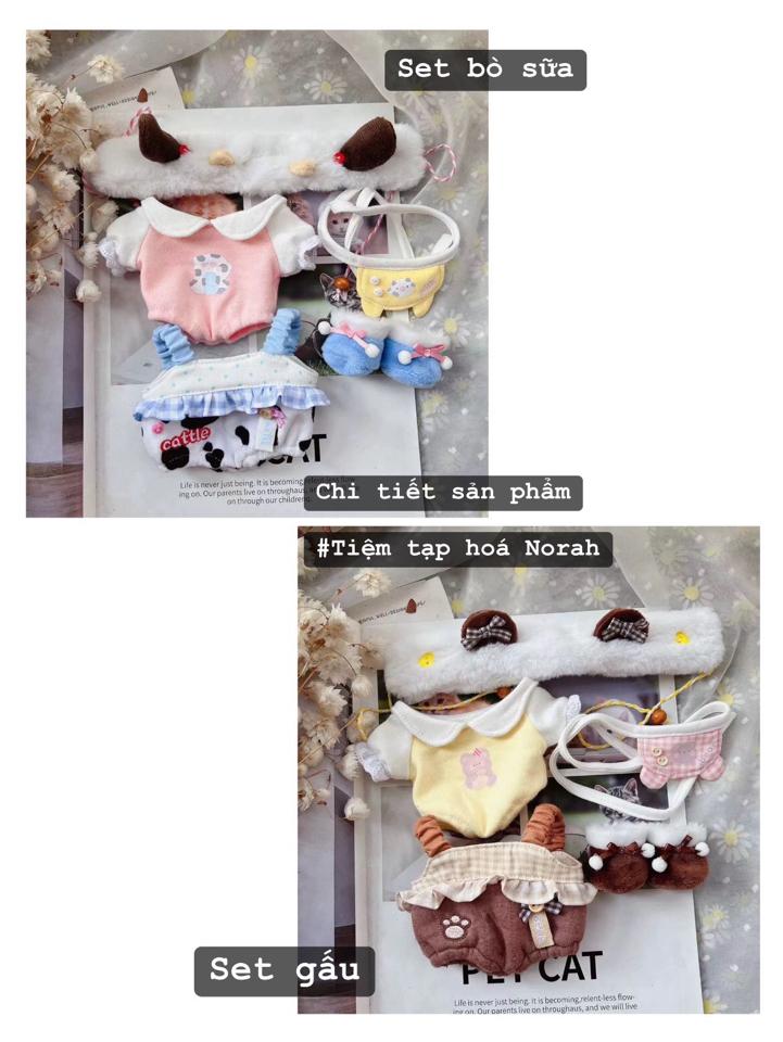 【OD03-27】Set gấu bò sữa Mito dành cho 15cm, 20cm -duoc-ban-tai-Tiệm tạp hoá Norah