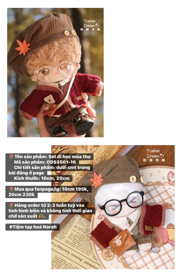 【OD01-16】Set đi học mùa thu TrippleCream dành cho doll 10cm, 20cm-duoc-ban-tai-Tiệm tạp hoá Norah