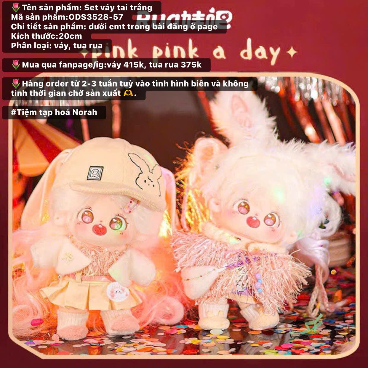 【ODS3528-57】Set váy tai trắng Rua娃吧 dành cho doll 20cm-duoc-ban-tai-Tiệm tạp hoá Norah