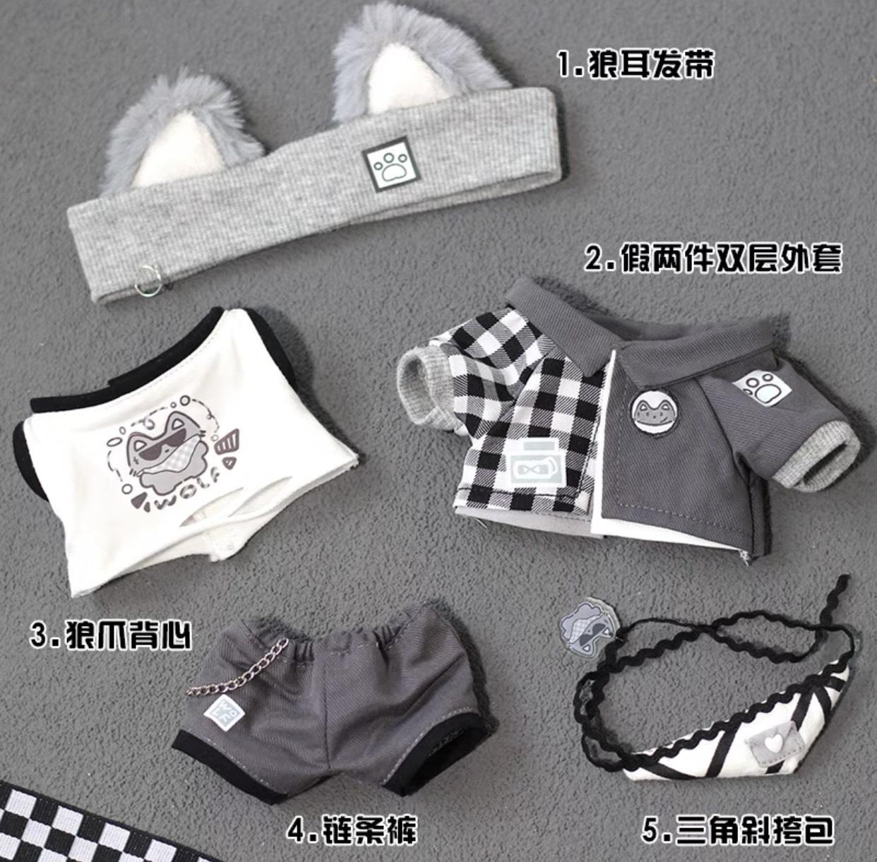 【OD212】Set mèo Woft xám dễ thương dành cho doll 20cm-duoc-ban-tai-Tiệm tạp hoá Norah