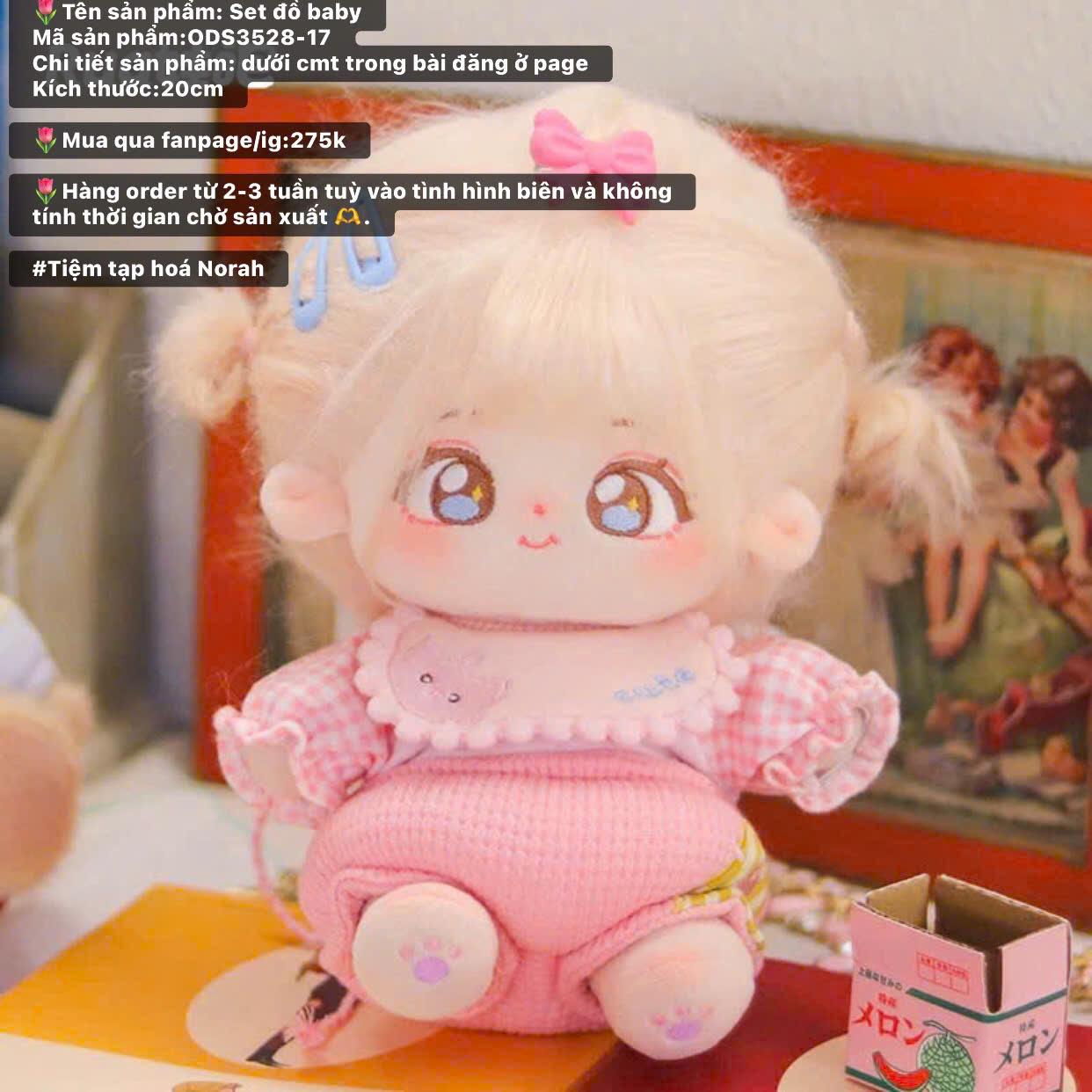 【ODS3528-17】Set đồ baby Rua娃吧 dành cho doll 20cm-duoc-ban-tai-Tiệm tạp hoá Norah