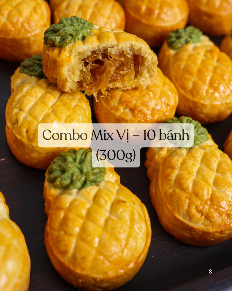 Bánh dứa Đài Loan Mix vị - 10 bánh 300g-duoc-ban-tai-Bếp Xanh NPfresh - Tiệm Bánh Handmade Online