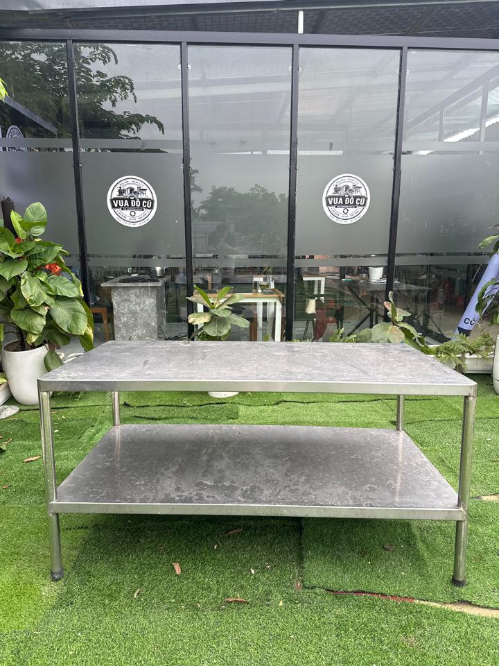 Bàn ra đồ inox 2 tầng 1m5x80 (inox 304)-duoc-ban-tai-Vua Đồ Cũ
