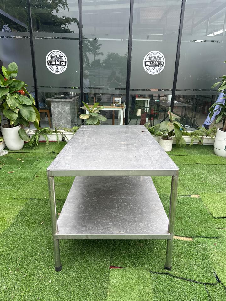 Bàn ra đồ inox 2 tầng 1m5x80 (inox 304)-duoc-ban-tai-Vua Đồ Cũ