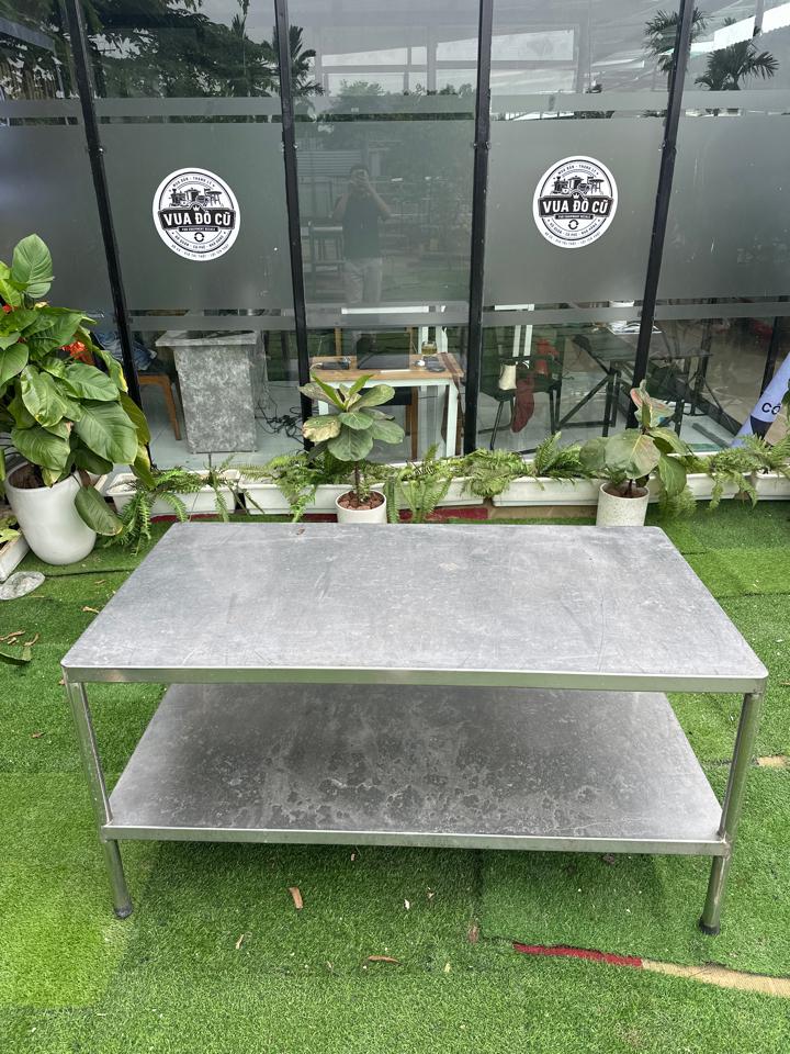 Bàn ra đồ inox 2 tầng 1m5x80 (inox 304)-duoc-ban-tai-Vua Đồ Cũ
