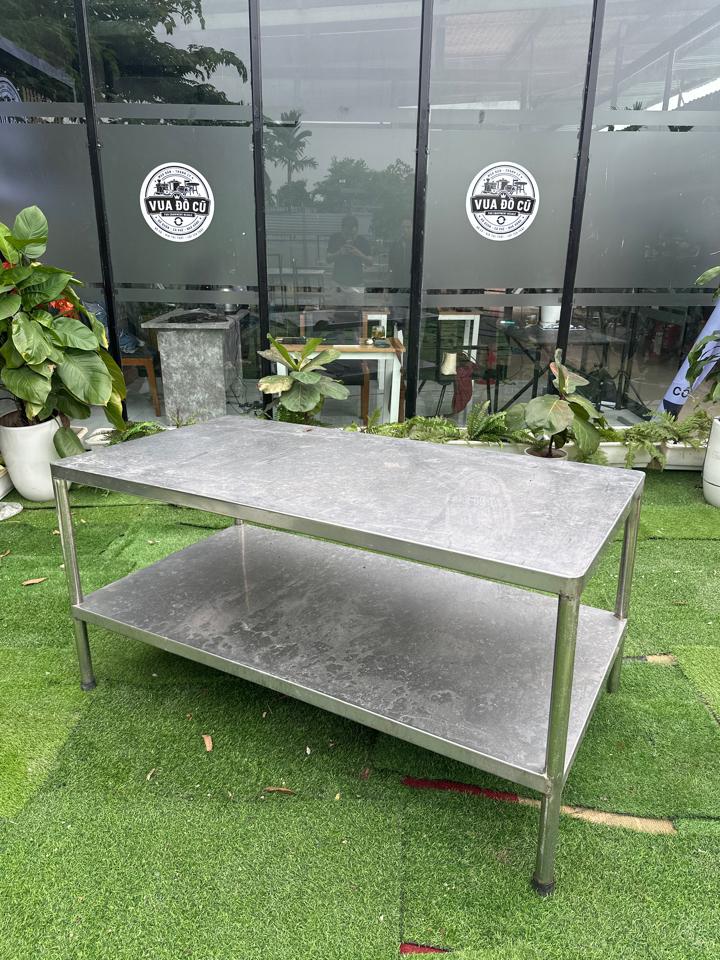Bàn ra đồ inox 2 tầng 1m5x80 (inox 304)-duoc-ban-tai-Vua Đồ Cũ